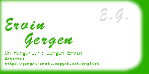 ervin gergen business card